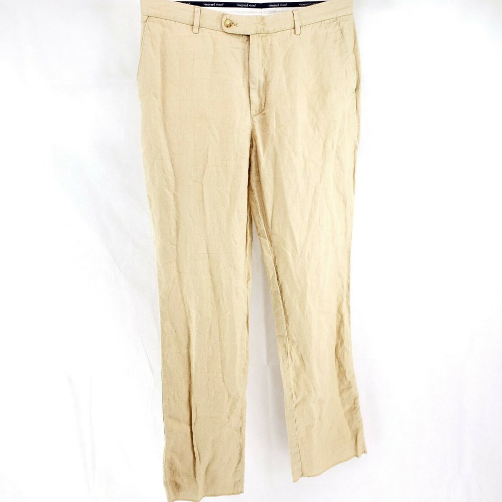 Vineyard Vines 36 Tall Linen Chinos Dress Pants